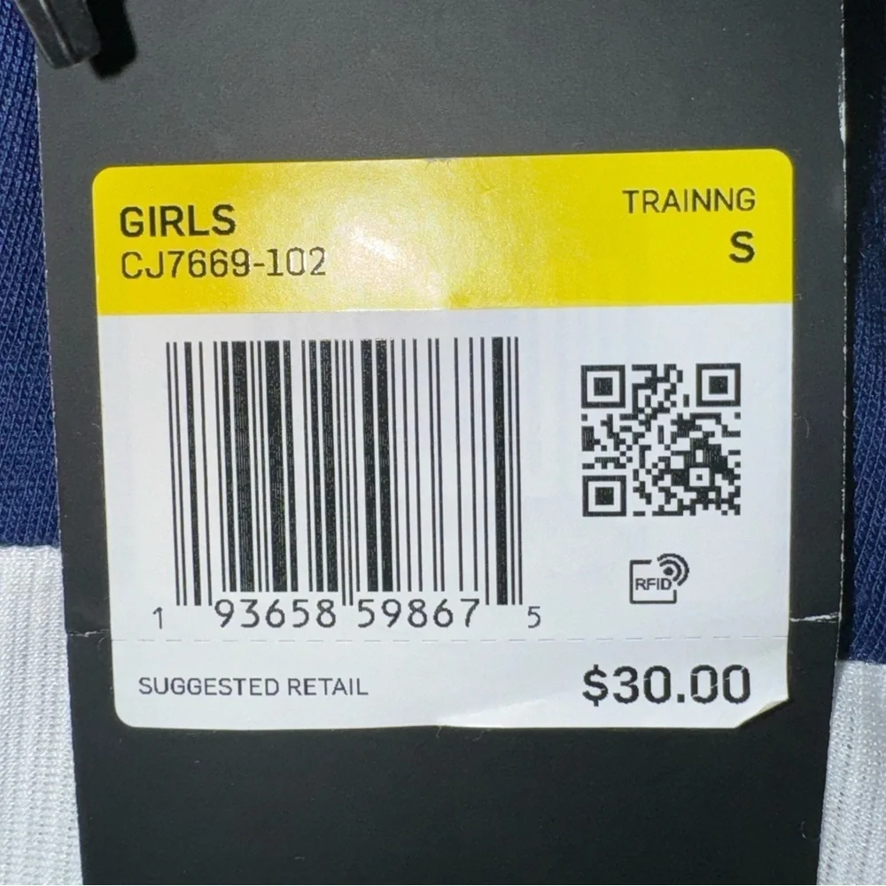 NWT Nike Girl’s Lightweight Training Tank Size Small Blue and White
